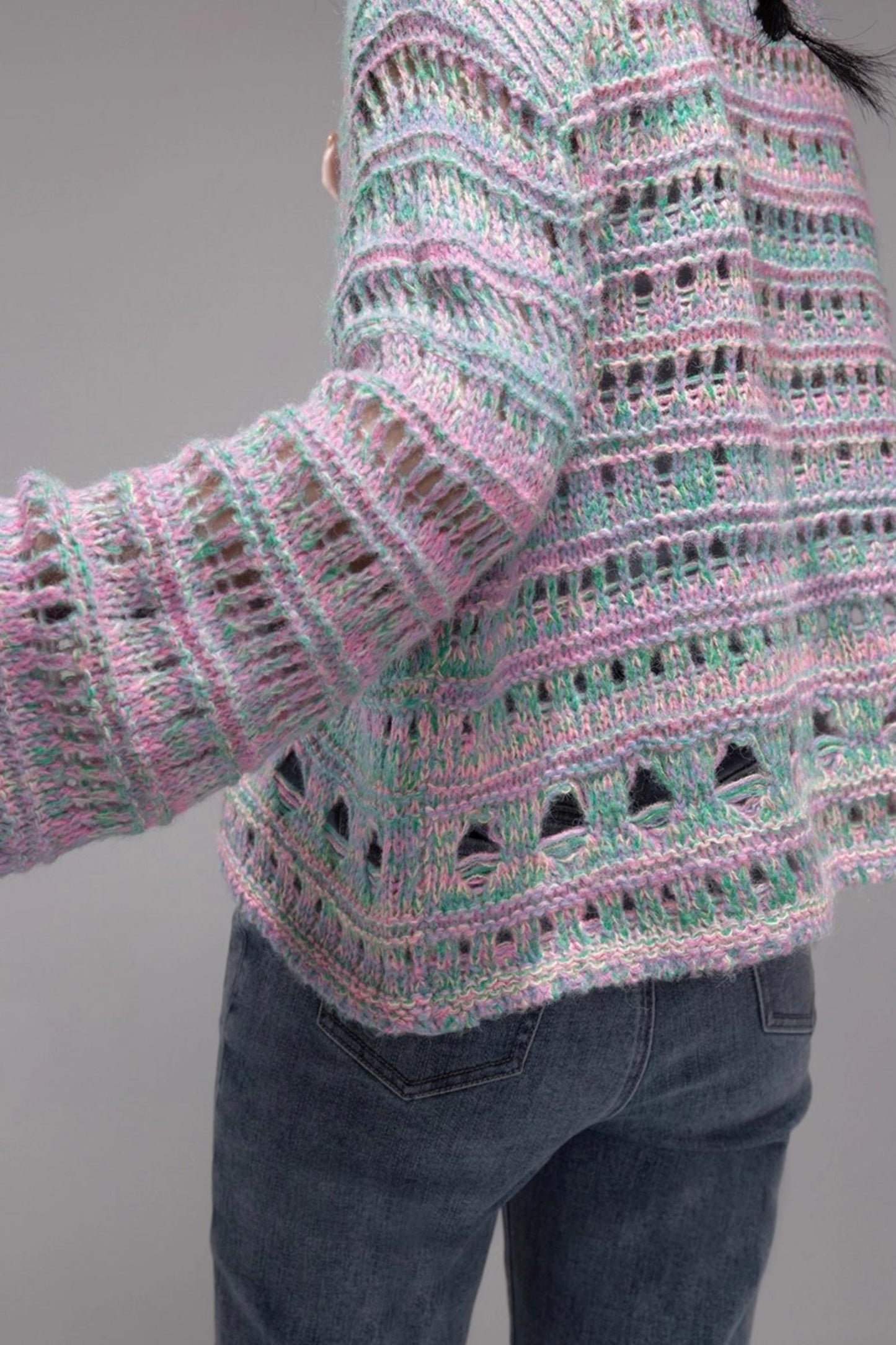 Sea Foam Wool Knit Pullover Top