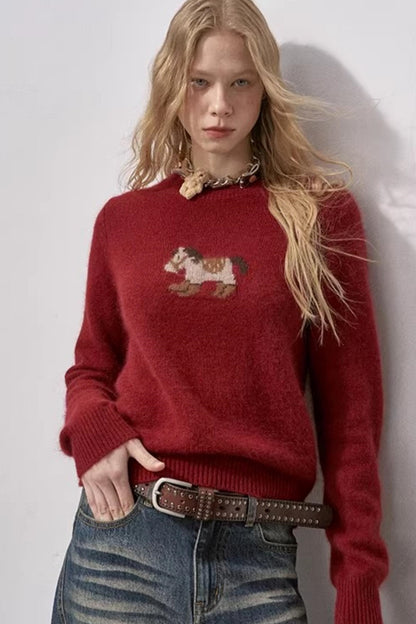 Little Horse Red Sweater