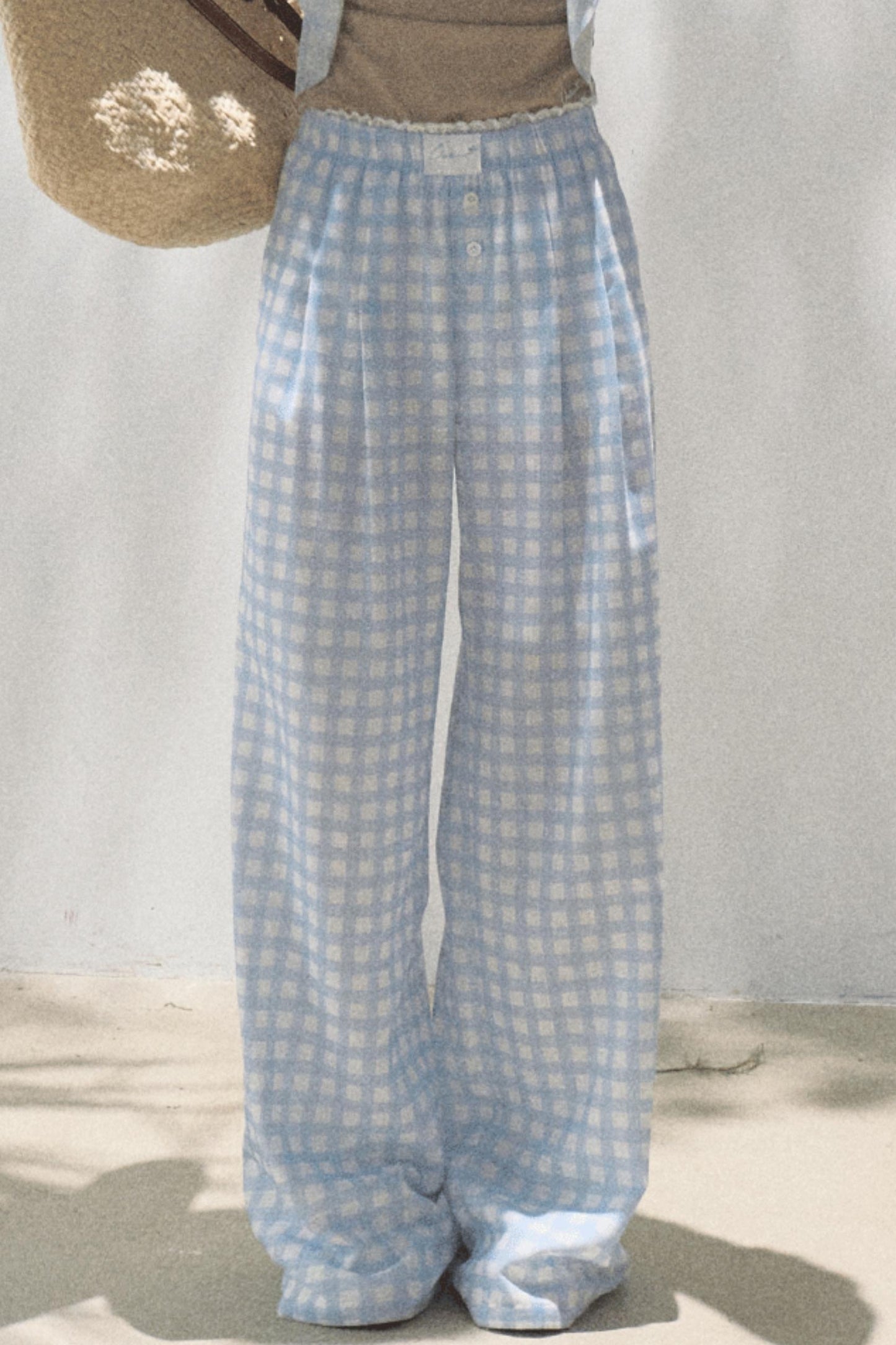 Wide-Leg Tencel Hemp Pants Set-Up