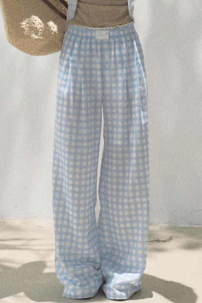 Wide-Leg Tencel Hemp Pants Set-Up