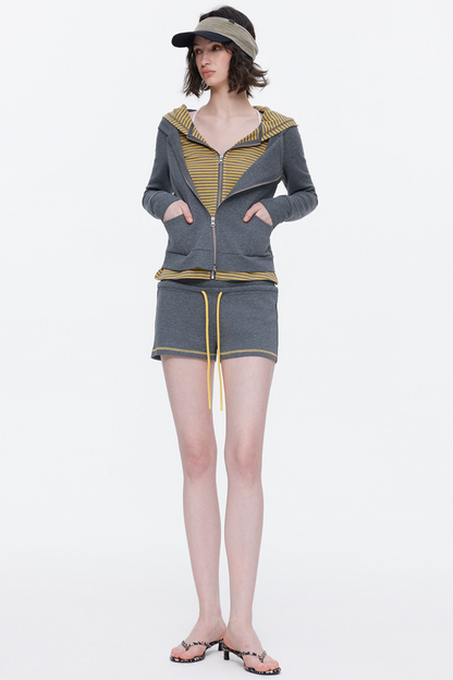 Deconstructed Color-Blocked Sweatshirt