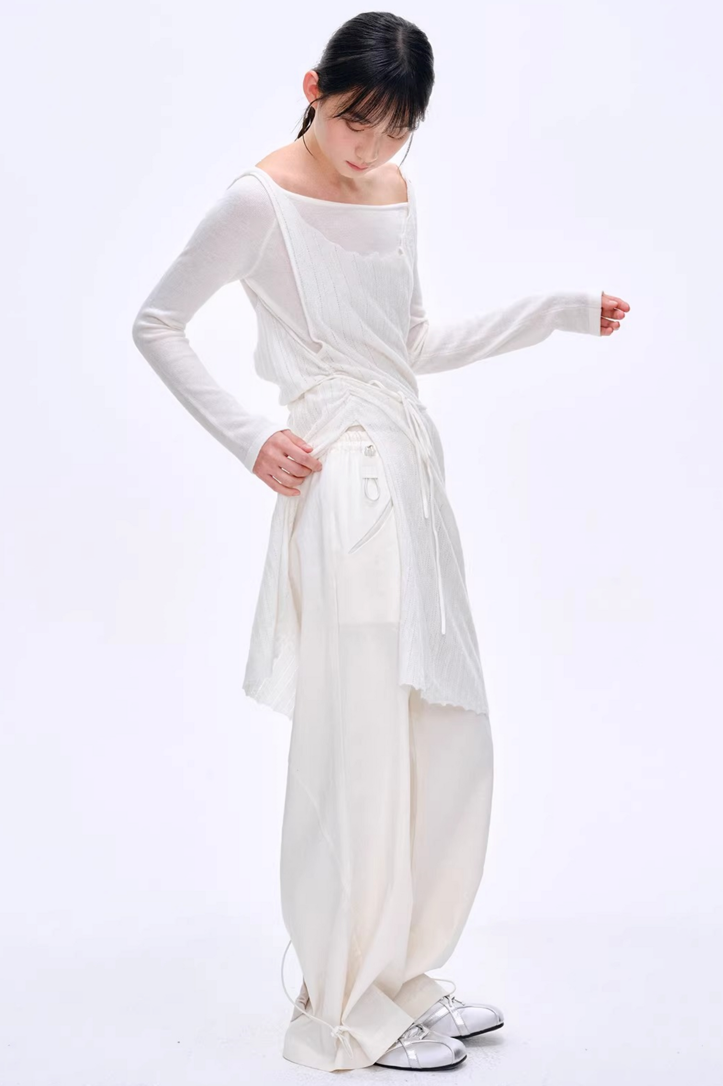 Lyocell Blend Color-Block Pants