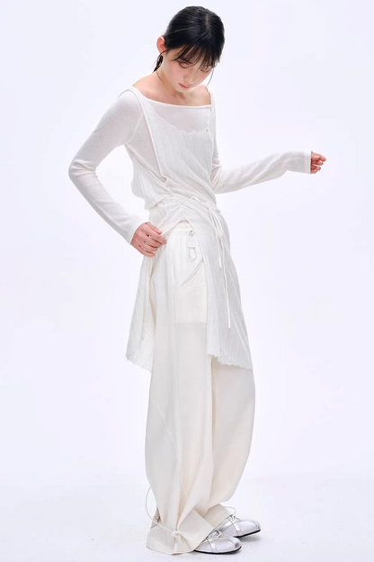 Lyocell Blend Color-Block Pants