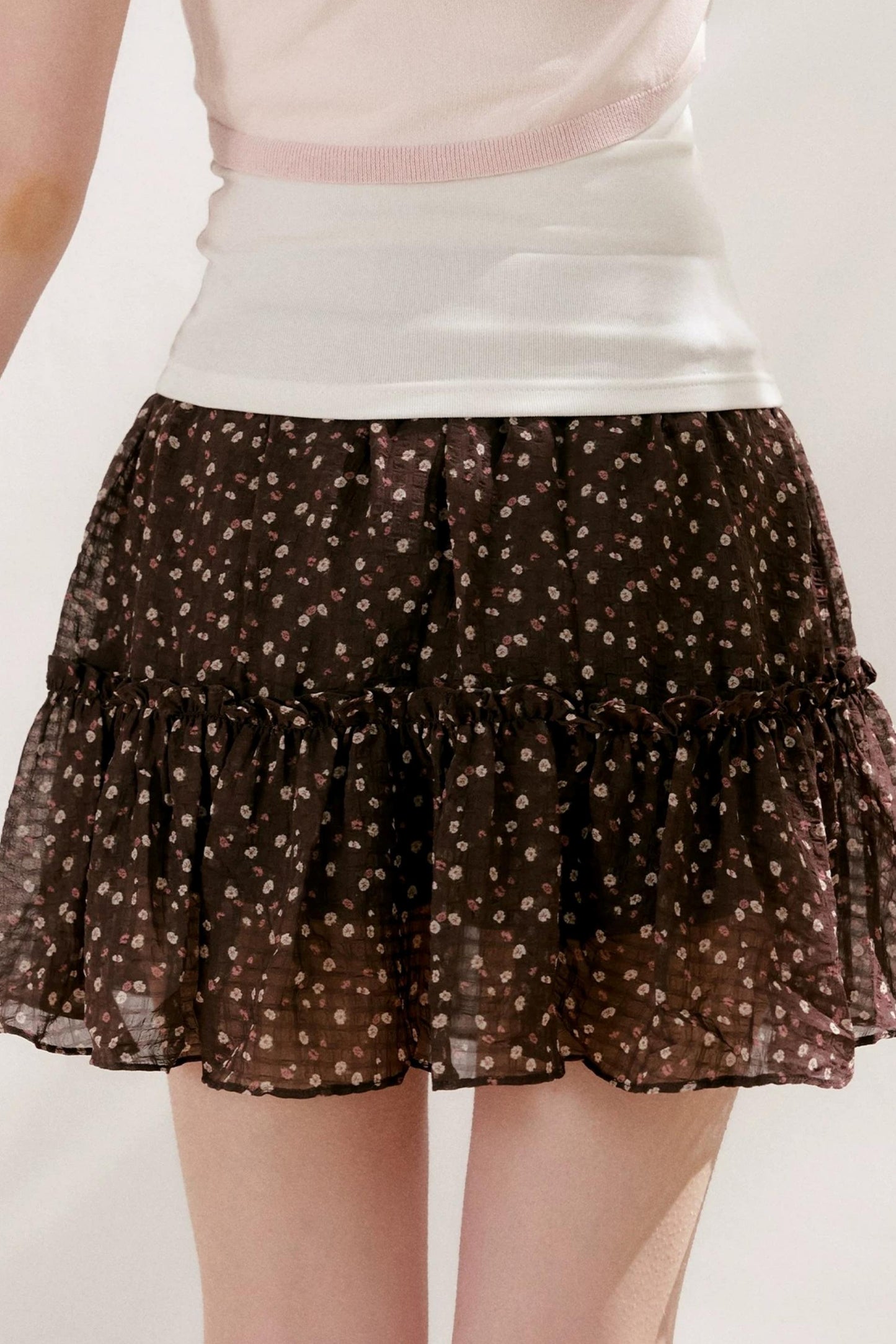Staycation Floral Ruffle Skirt