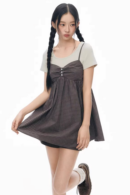 Fake Two-Piece Cotton Top