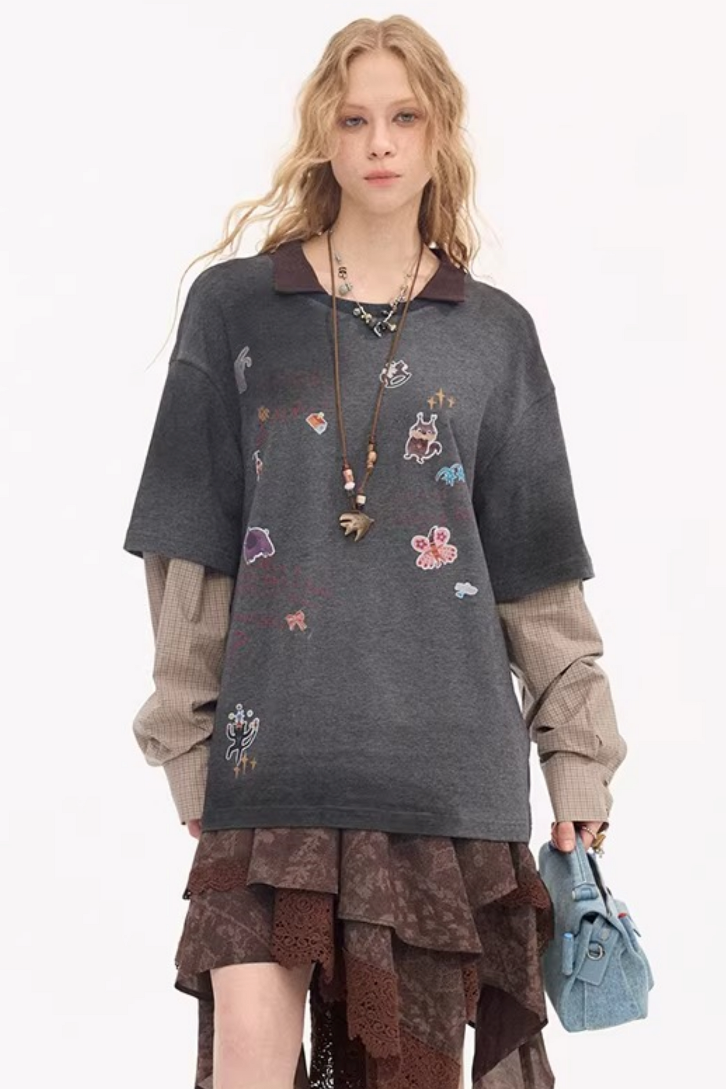 Cartoon Print Retro Sweater