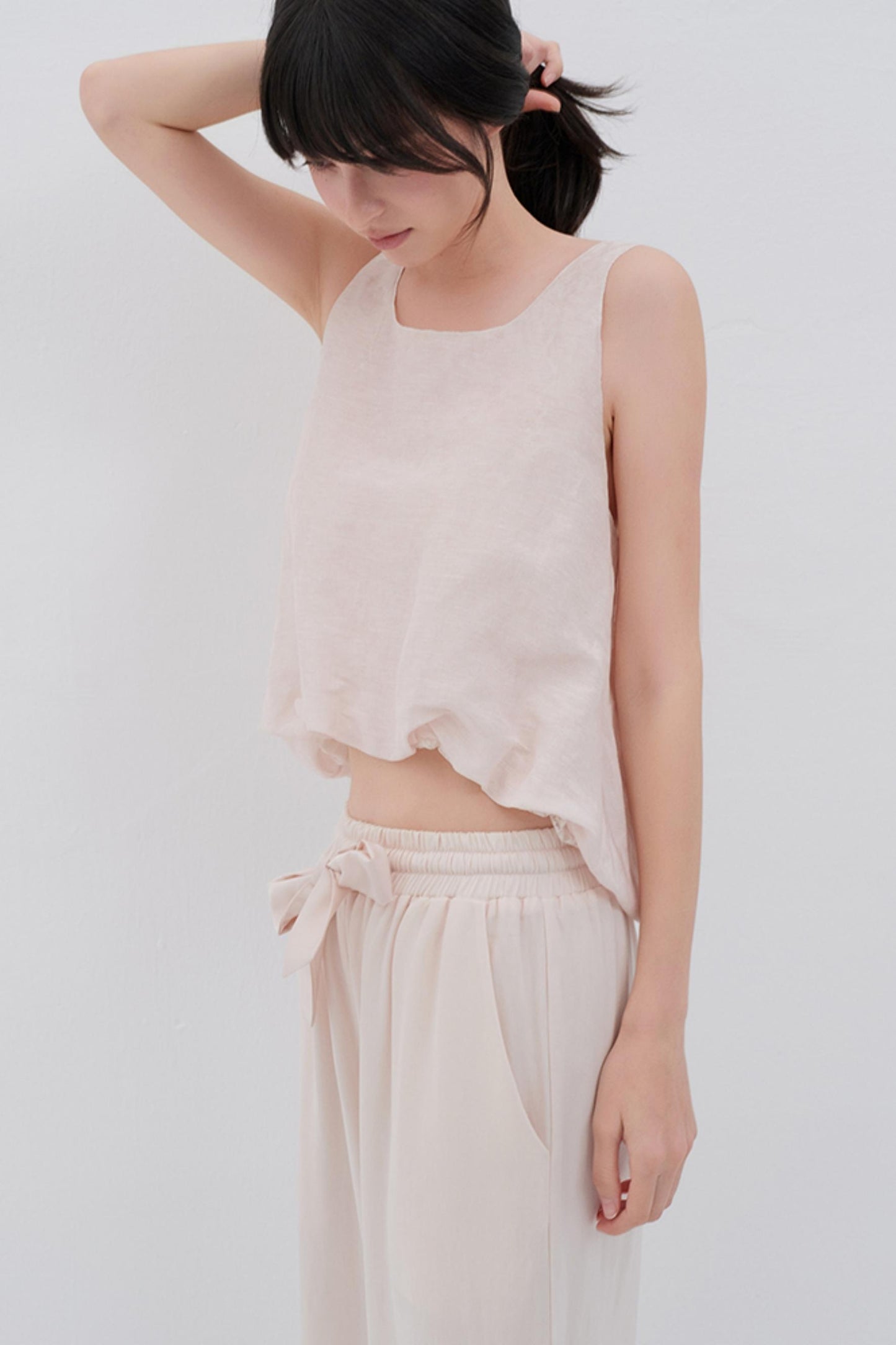 Butterfly Linen Blend Vest Style Top