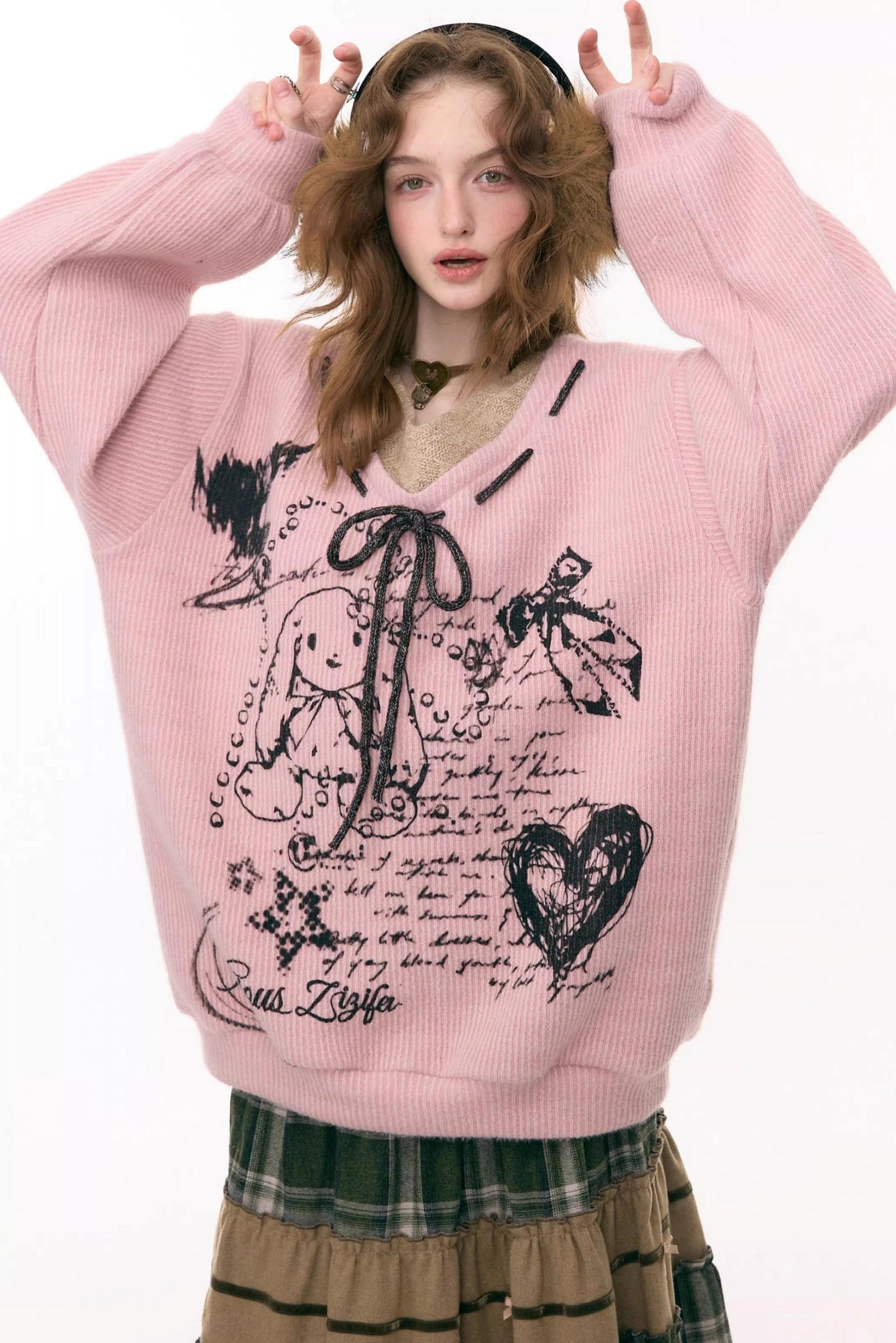 Velvet Rabbit Print Sweater