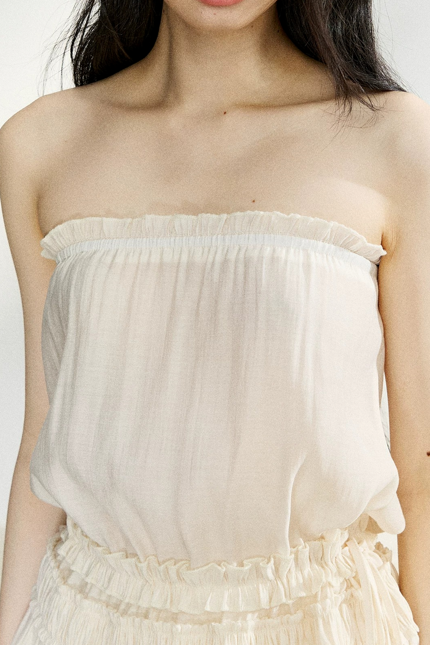 Completo con corpetto senza spalline in Tencel