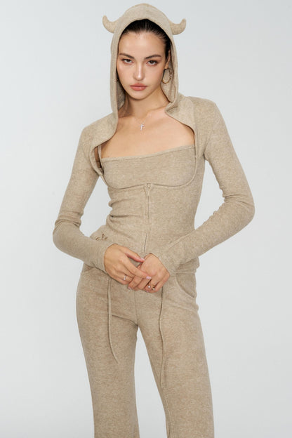 Girl Devil Horn Fleece Set-Up