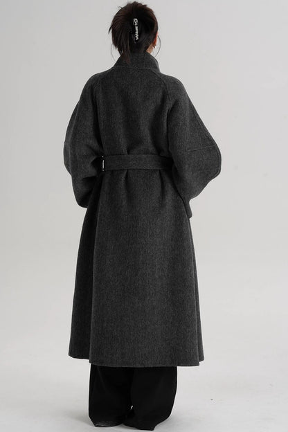 Curved Wool Coat
