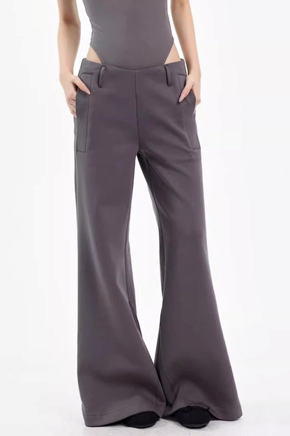Retro Gray Flared Pants