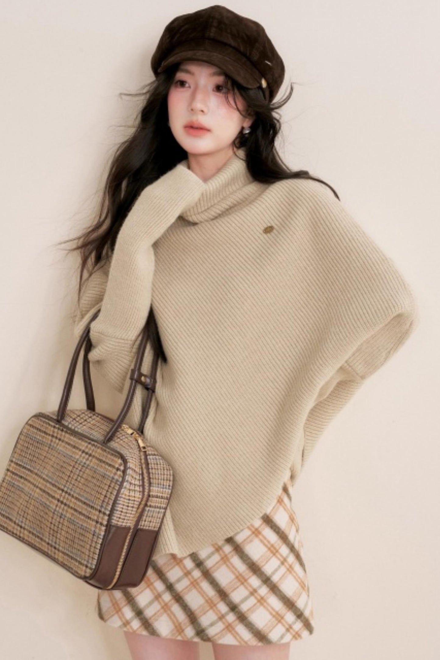 Retro Plaid Woolen Skirt