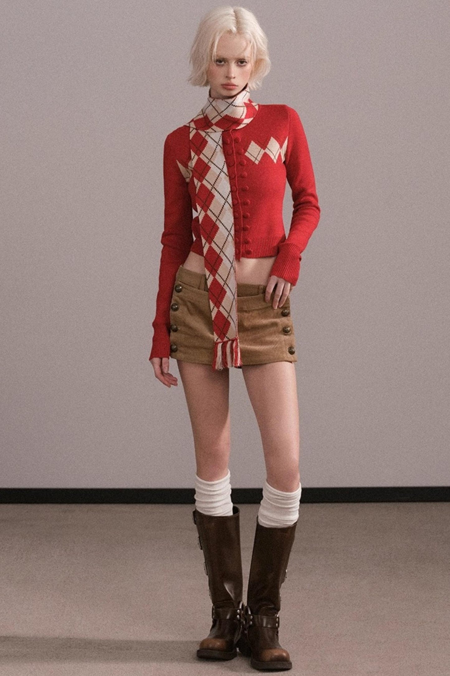 Slim-Fit Quilted Knit Sweater Set