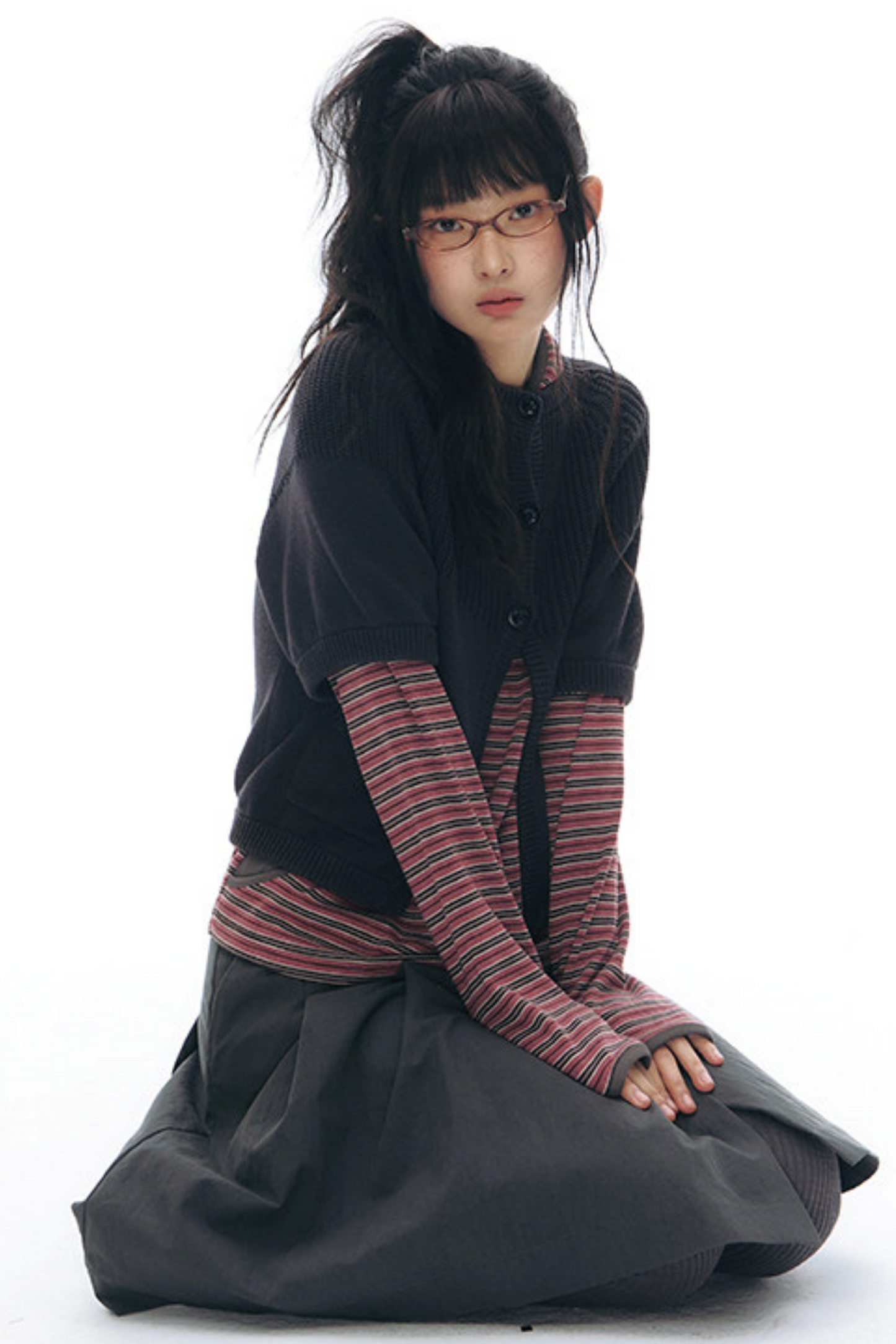 Striped Hooded Color-Block Top