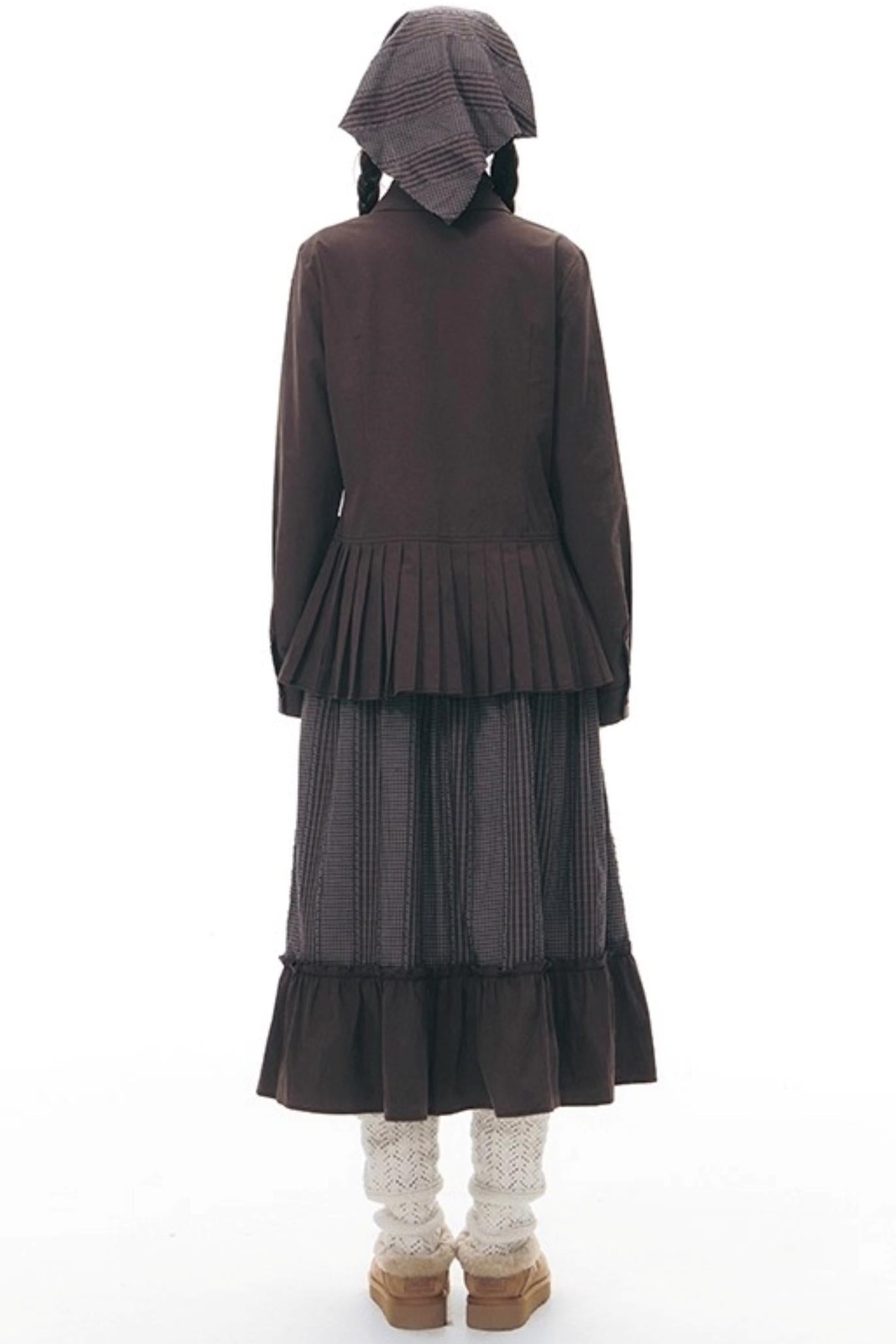 Patchwork Ruffled Umbrella Skirt