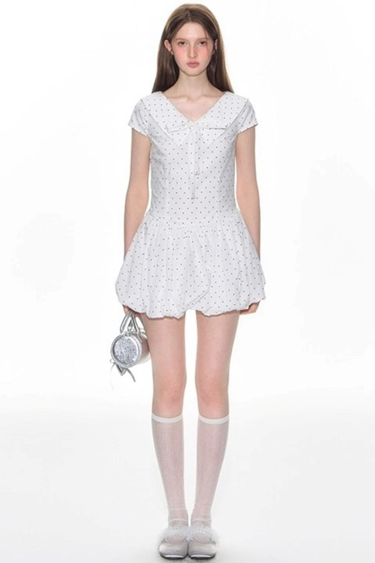 Navy Flower Bud Summer Dress