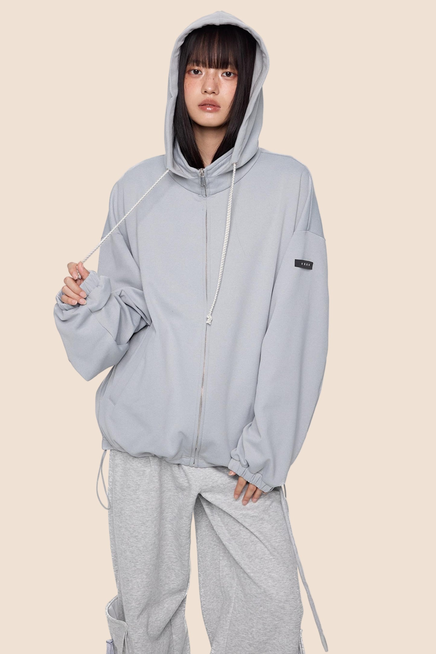 Vintage Drawstring Hoodie Jacket