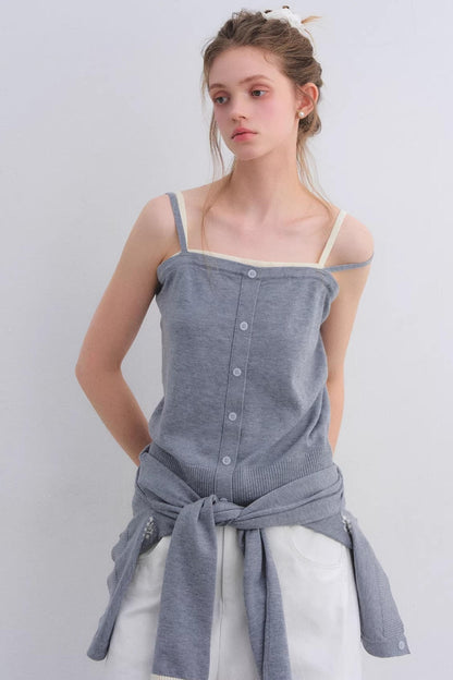 Gray Wool Cardigan Set