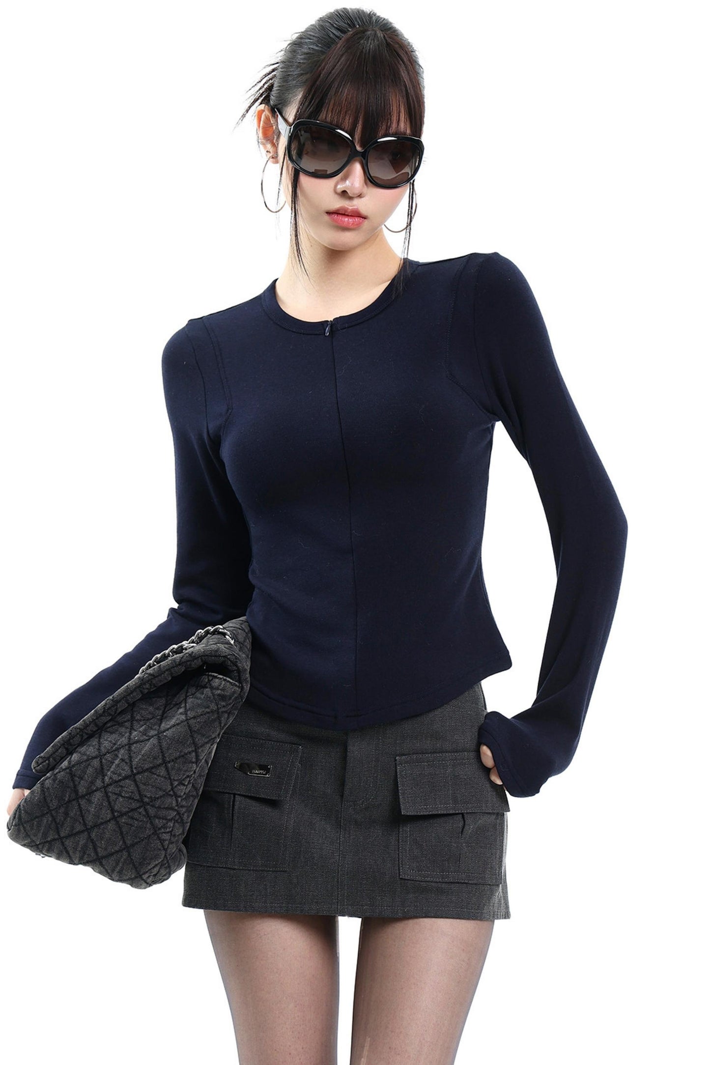 Black Slim-Fitting Sweater