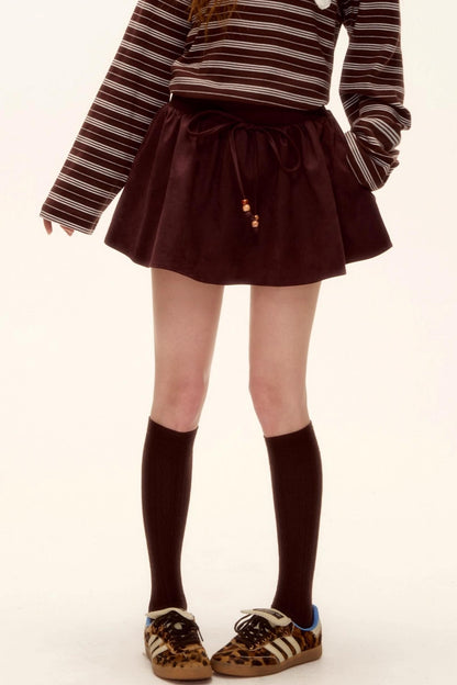 Beaded Suede Puffy Skirt