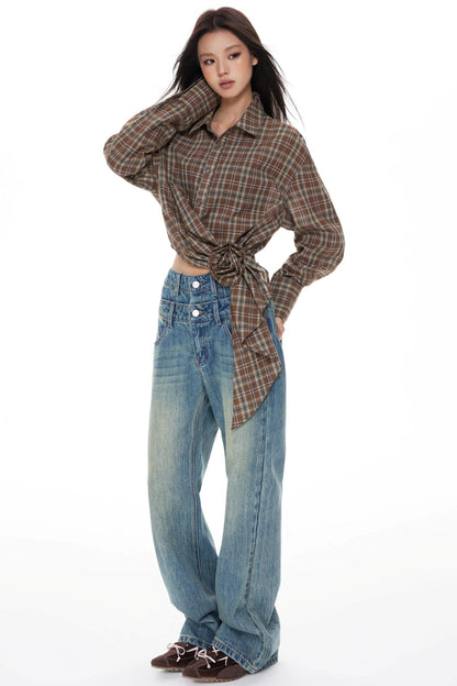 Denim Wide-Leg Pants