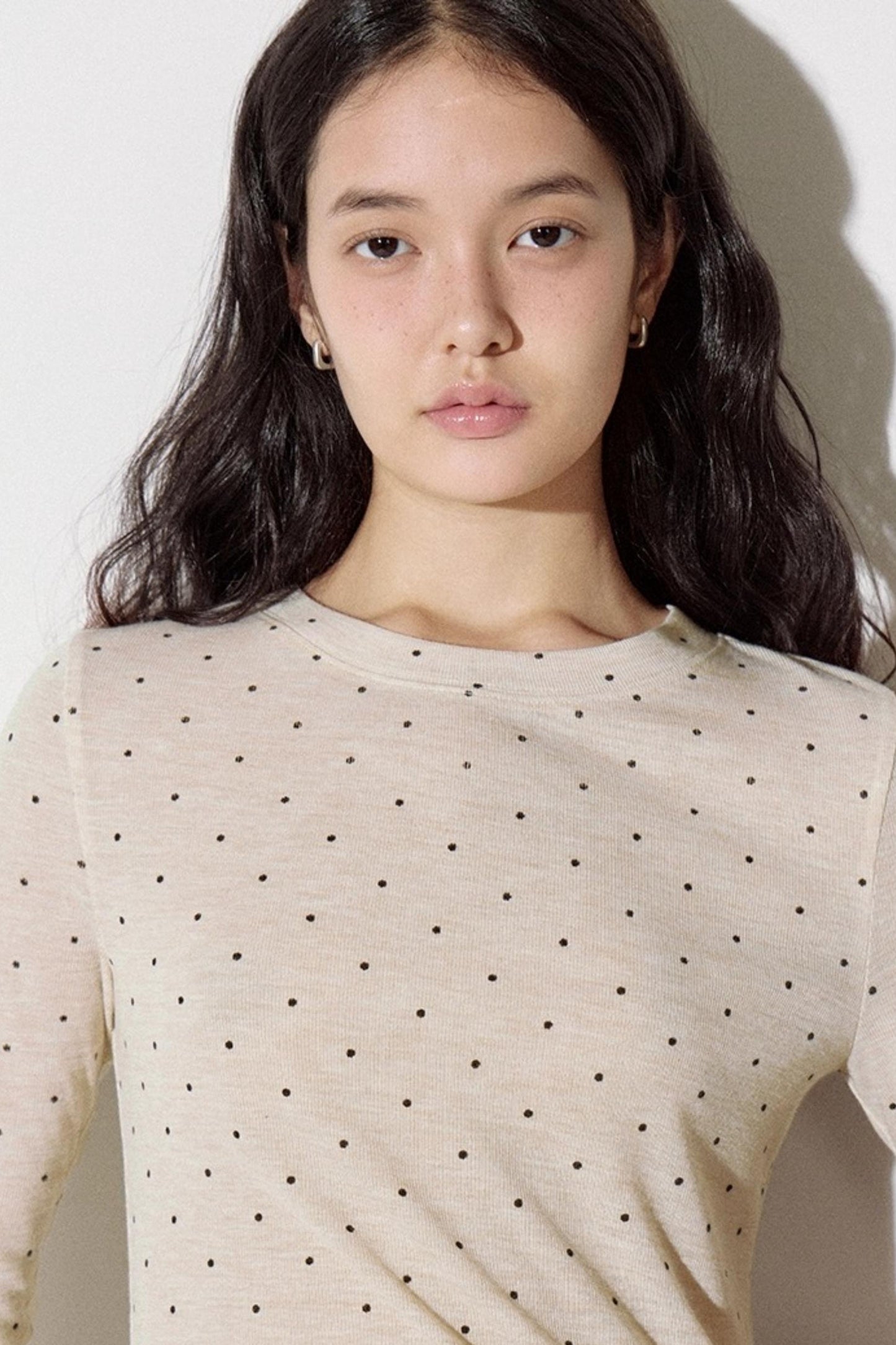 Romantic Polka Dot Long-Sleeved T-shirt