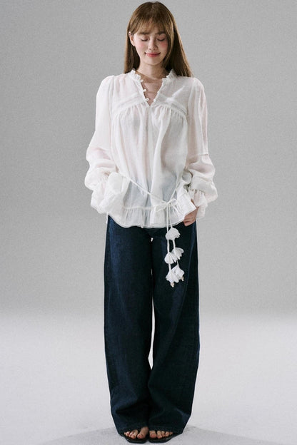 Symphony Acetate Flower Top