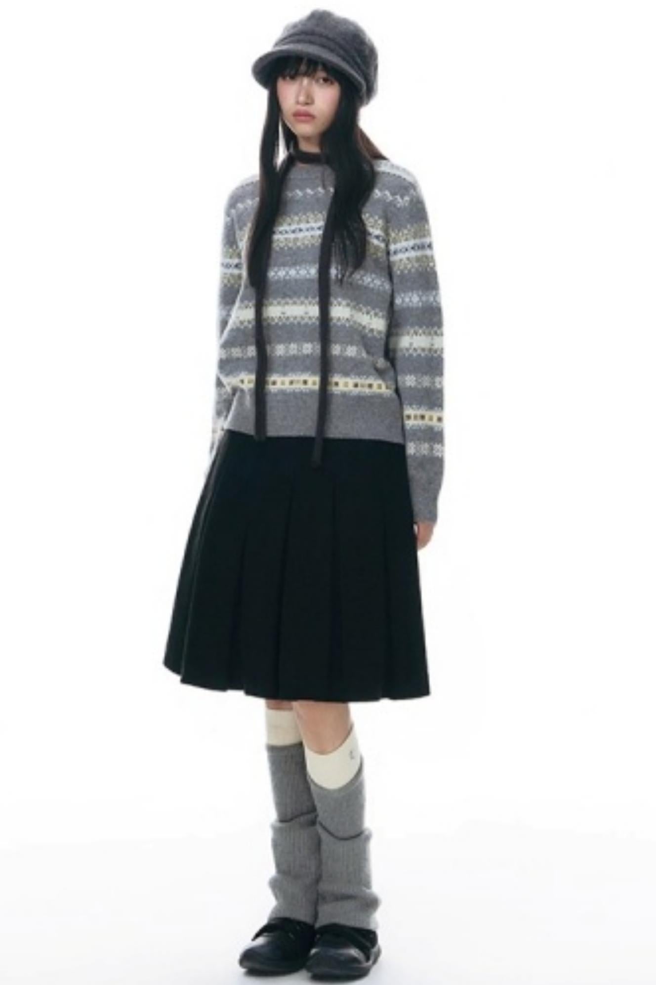 Fair Isle Jacquard Striped Sweater