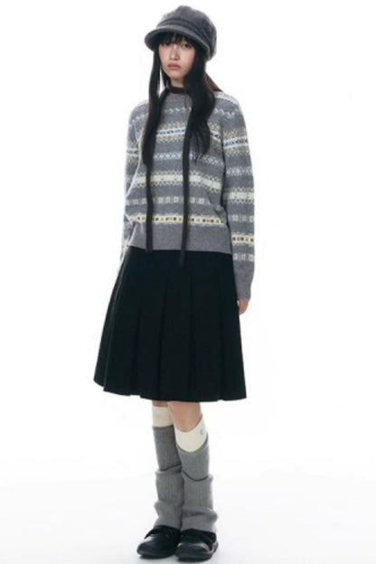 Fair Isle Jacquard Striped Sweater