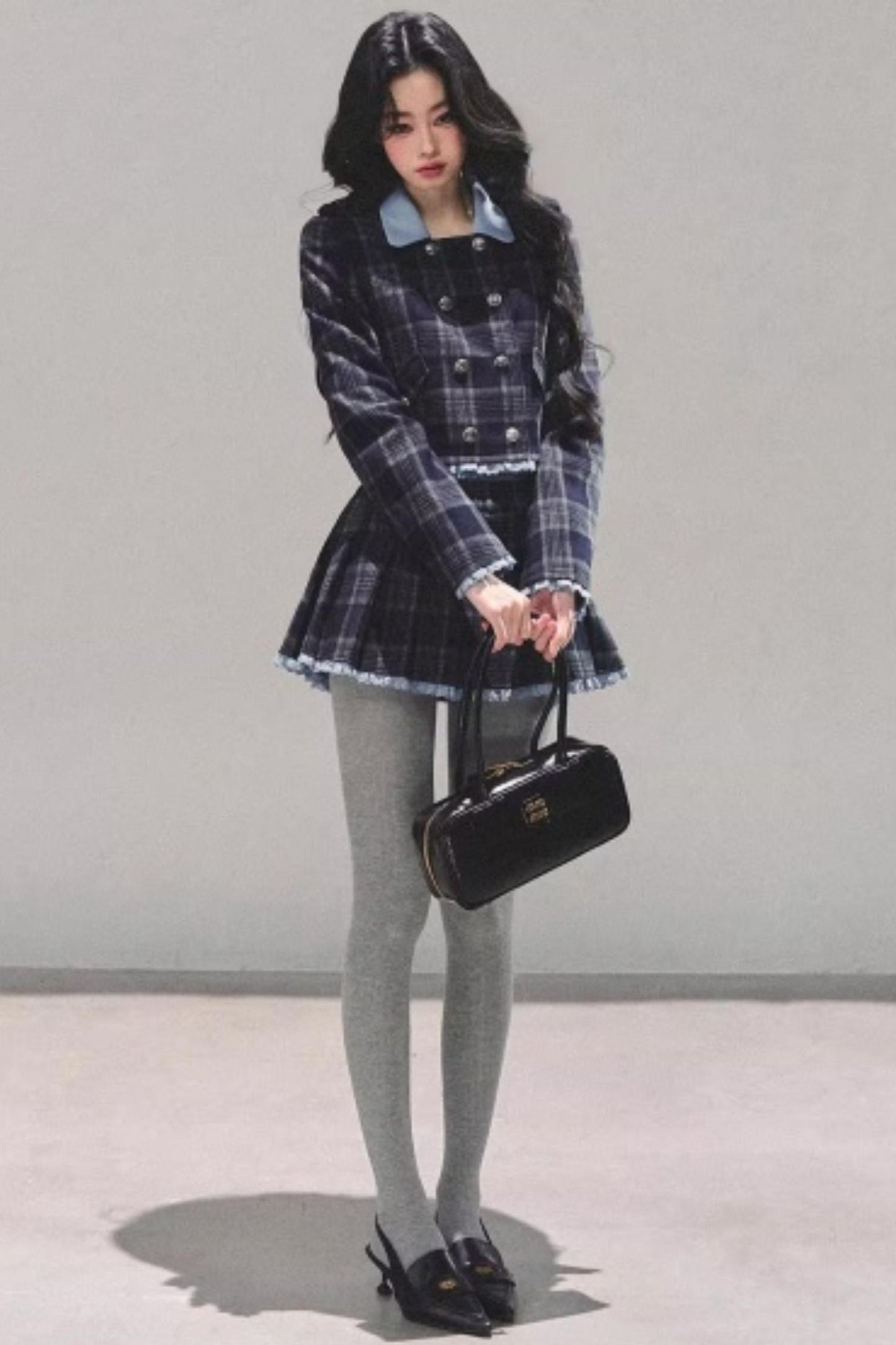 Proust Blue Plaid Suit Set-Up