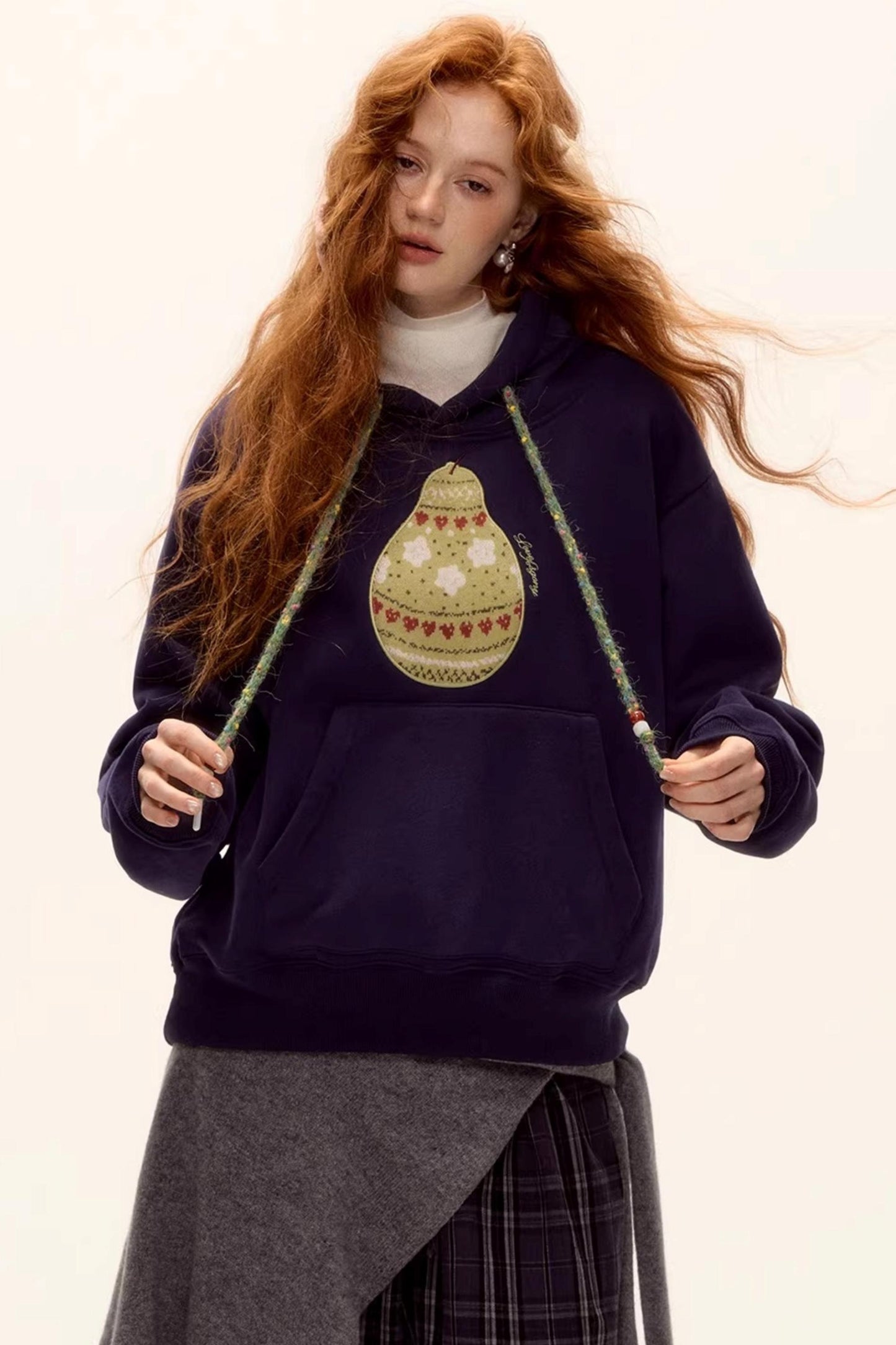 Brushed Fair Isle Hooded Top