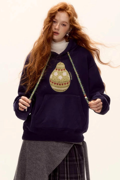 Brushed Fair Isle Hooded Top