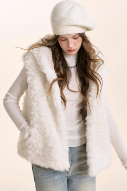 Bear Fur Hooded Fleece Jacket