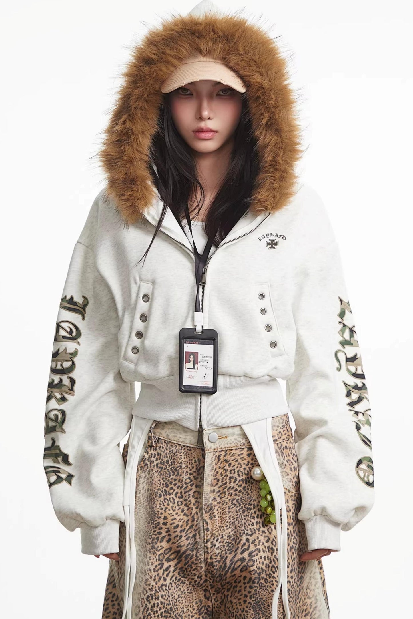 Light Gray Hooded Cardigan Jacket