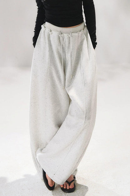 Rhinestone Elastic Waistband Pants