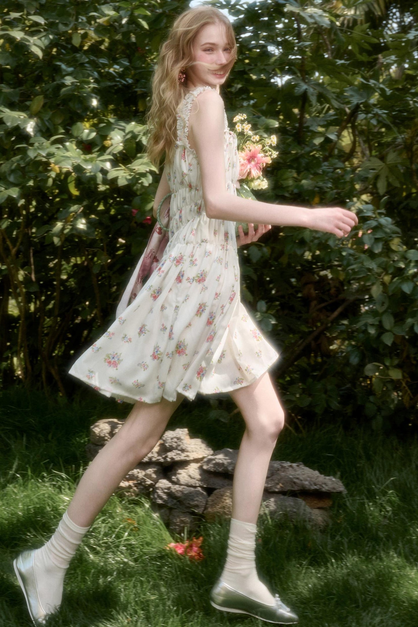 Vintage Floral Halter Dress