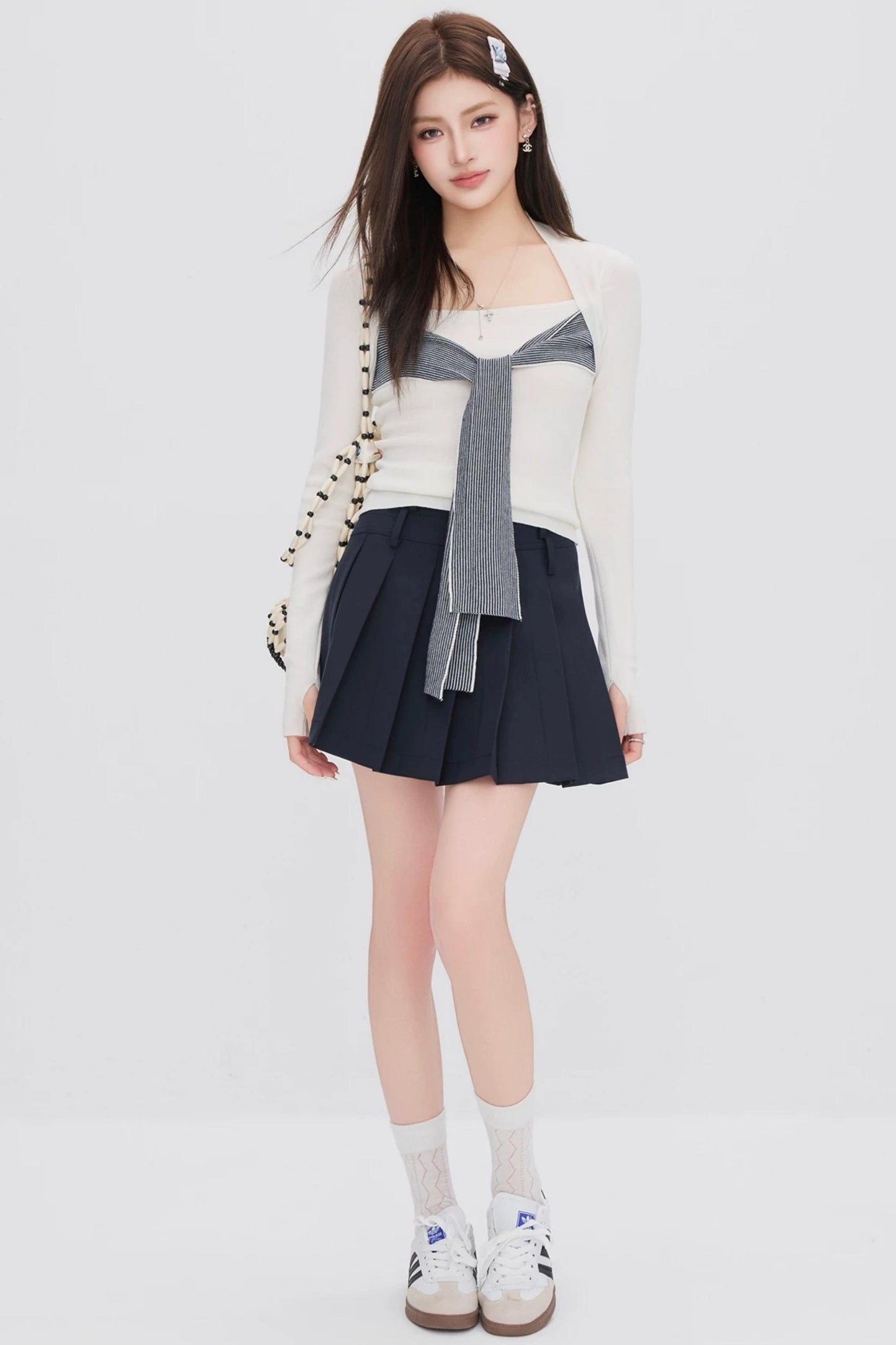 Faux Two-Piece Knit Top