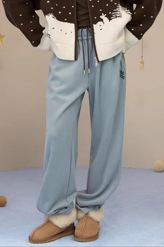 Brushed Fabric Printed Pants