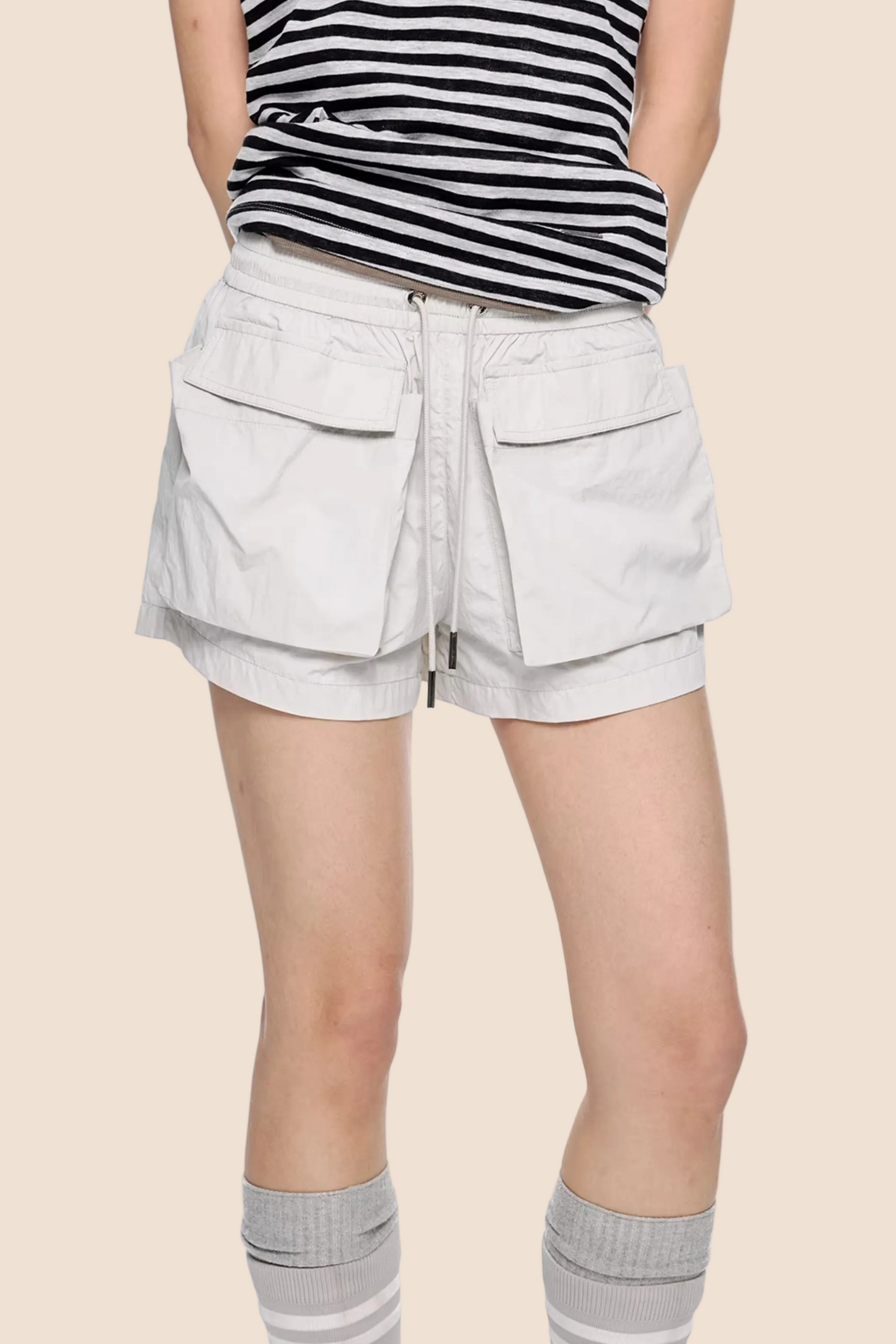Pleated Quick-Dry Sports Shorts