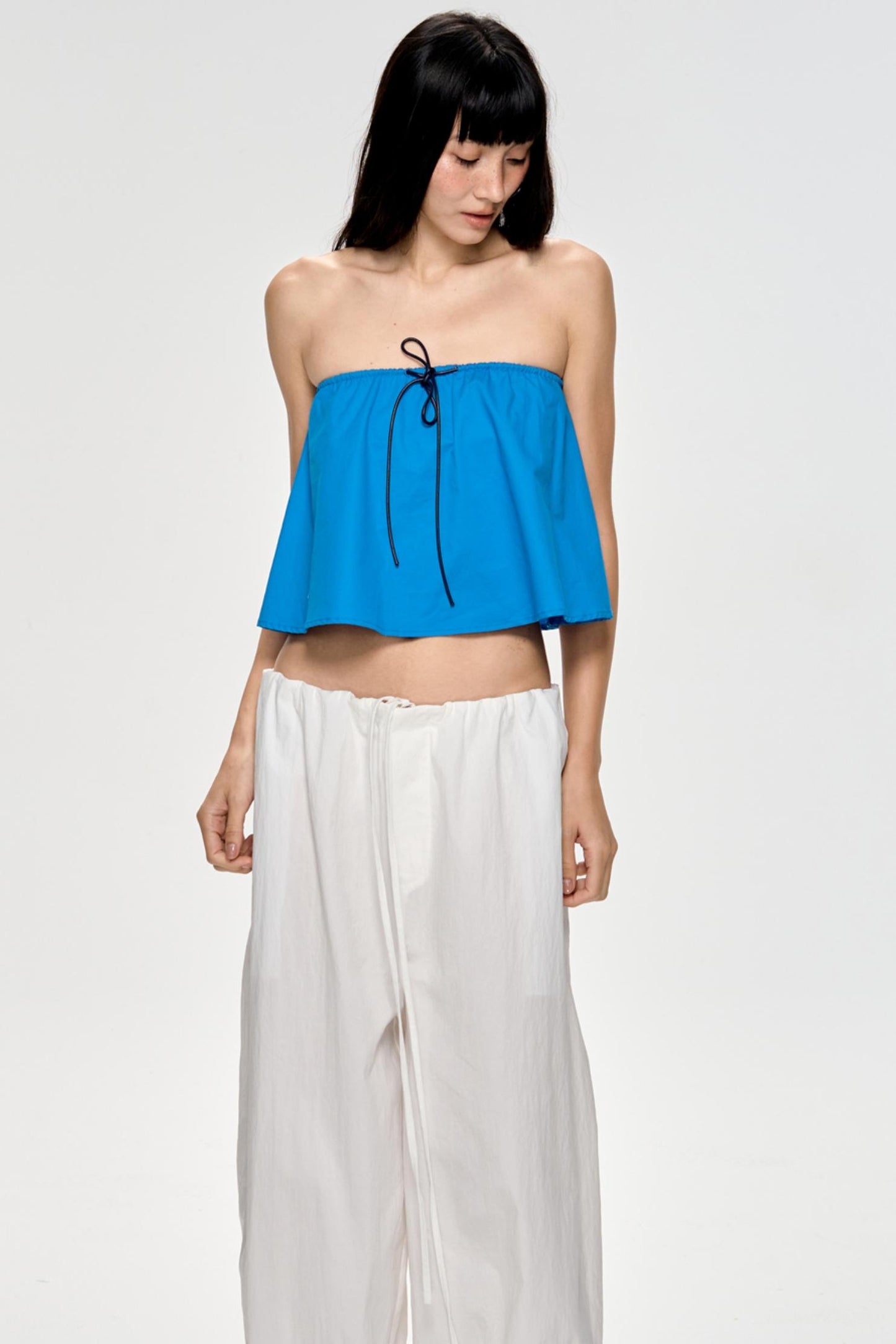 Bright Blue Backless Plunge Top