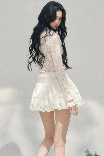 Blurred Focus Lace Top