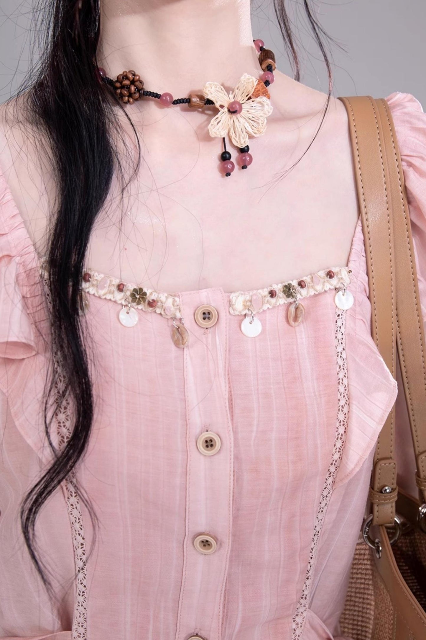 Blossom Breeze Ruffle Sleeve Tie Set-Up