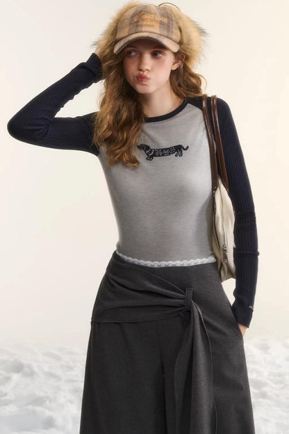 Wool Fair Isle Dachshund Top