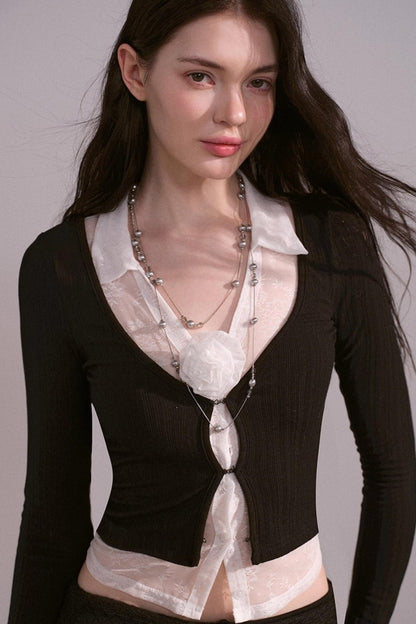 Luxury V-Neck Sweater Top