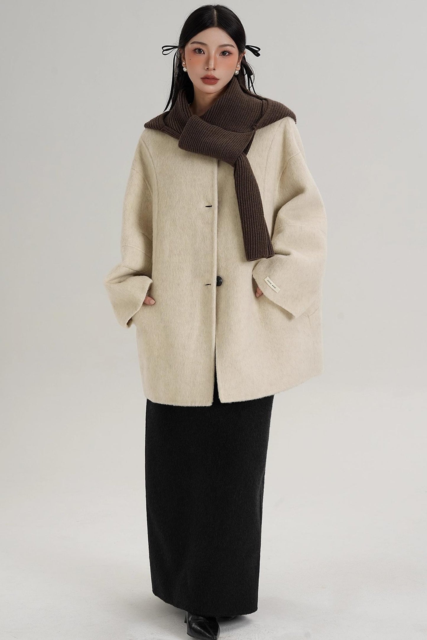 Elegant Chestnut Wool Coat