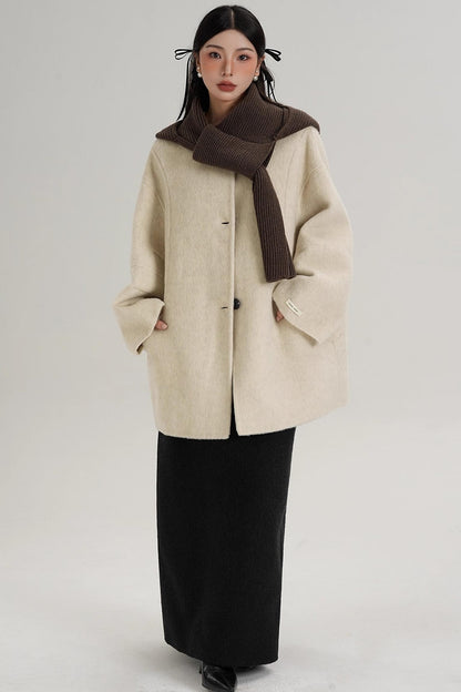 Elegant Chestnut Wool Coat