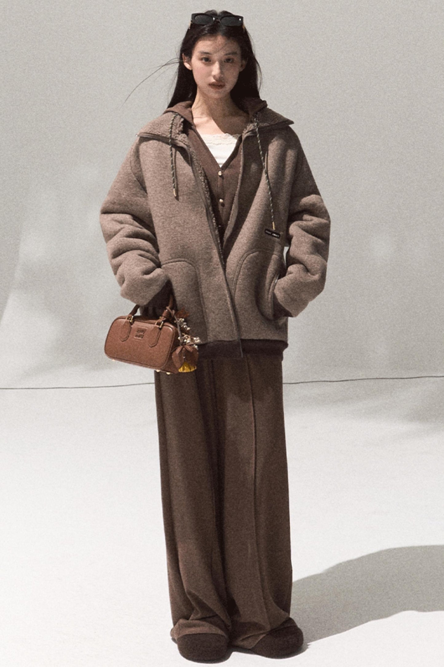 Tears Knit Top & Wide-Leg Pants Set-Up