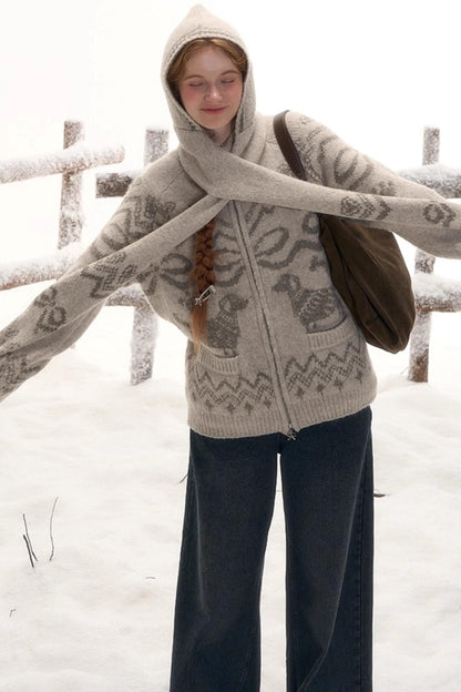 Retro Wool Scarf Hat