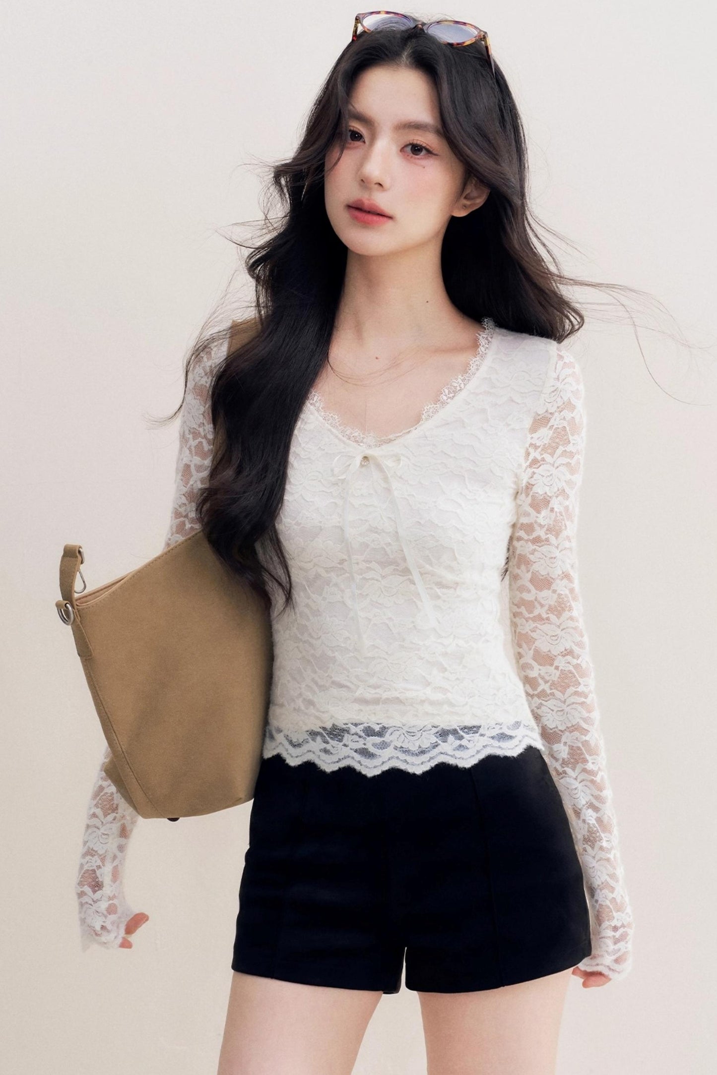 Romantic Fleece V-Neck Long Sleeve T-Shirt